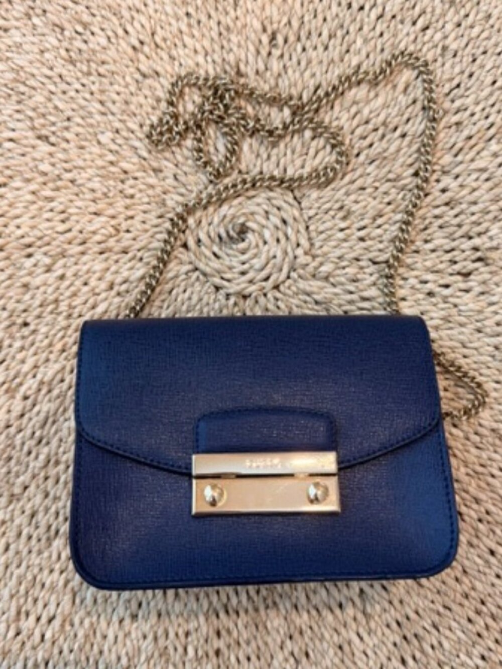 Authentic Furla Metropolis Mini Crossbody Bleu Bag